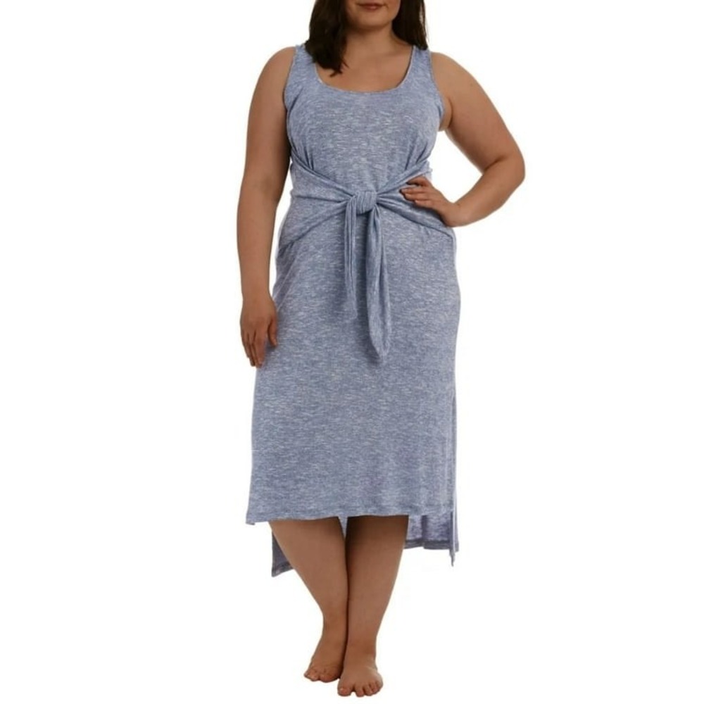 La Blanca Tie Front Sleeveless Midi Dress Cover Up Size Large‎